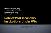 Role of Postsecondary Institutions Under WIA