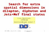 Search for extra spatial dimensions in dilepton, diphoton and Jets+MeT final states