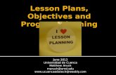 Lesson Plans, Objectives and Program Planning