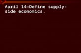 April 14—Define supply-side economics.