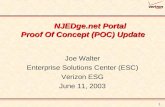 NJEDge Portal  Proof Of Concept (POC) Update