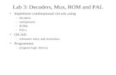 Lab 3: Decoders, Mux, ROM and PAL