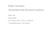 Public Nutrition: Assessment and Advanced Analysis INHL 709 Spring 2009