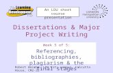 Dissertations & Major Project Writing