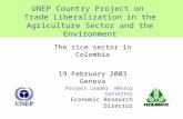 UNEP Country Project on  Trade Liberalization in the Agriculture Sector and the Environment