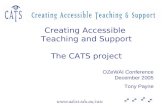 Creating Accessible  Teaching and Support The CATS project