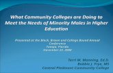 What Community Colleges are Doing to Meet the Needs of Minority Males in Higher Education