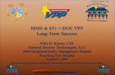 ISMS & 851 = DOE VPP  Long-Term Success