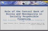 Role of the Central  B ank of Bosnia and Herzegovina in  S ocially  R esponsible  F inancing
