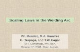 Scaling Laws in the Welding Arc