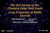 The VLA Survey of the  Chandra Deep Field South X-ray  Properties of Radio Sources