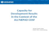 Capacity for Development Results  in the Context of the  AU/NEPAD CDSF