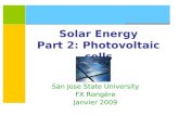 Solar Energy Part 2: Photovoltaic cells