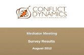 Mediator Meeting Survey Results  August 2012