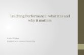 Teaching Performance: what it is and why it matters