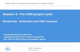 Session 2: The CDM project cycle Monitoring,  Verification and CER issuance
