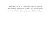 Mechanisms of decadal hydroclimate variability over the American Southwest