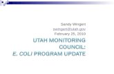 Utah Monitoring Council: E. coli  Program Update