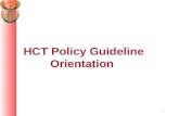 HCT Policy Guideline Orientation