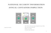 NATIONAL SECURITY INFORMATION ANNUAL CONTAINER INSPECTION