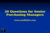 20 Questions for Senior Purchasing Managers