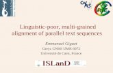 Linguistic-poor, multi-grained alignment of parallel text sequences