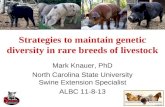 Strategies to maintain genetic diversity in rare breeds of livestock