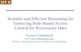 Scalable and Eﬃcient Reasoning for Enforcing Role-Based Access Control for Provenance Data