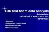 TDC test beam data analysis