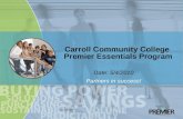 Carroll Community College  Premier Essentials Program