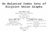 On Balanced  Index Sets of Disjoint Union Graphs