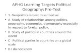 APHG Learning Targets Political Geography: Pre-Test