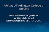 APA at UT Arlington College of Nursing