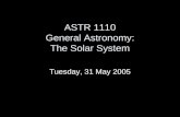 ASTR 1110 General Astronomy: The Solar System