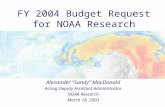FY 2004 Budget Request for NOAA Research