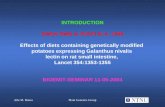 INTRODUCTION EWEN SWB & PUSZTAI A, 1999 Effects of diets containing genetically modified