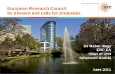 European Research Council Its mission and calls for proposals