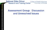 Assessment Group:  Discussion and Unresolved Issues