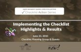 Implementing the Checklist Highlights & Results