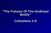 “The Fulness Of The Godhead Bodily” Colossians 2:9