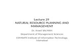 Lecture 29  NATURAL RESOURCE PLANNING AND MANAGEMENT