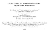 Solar  array for  portable electronic equipment technology