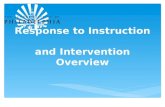 Response to Instruction  and Intervention Overview