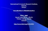 International Livestock Research Institute, Nairobi, Kenya. Introduction to Bioinformatics: