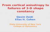 From cortical anisotropy to failures of 3-D shape constancy
