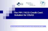 The PPI / RCG Credit Card  Solution for OSAS