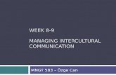 Week 8-9 MANAGING INTERCULTURAL COMMUNICATION