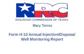 Mary Torres Form H-10 Annual Injection/Disposal Well Monitoring Report