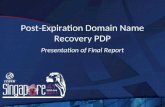 Post-Expiration Domain Name Recovery PDP