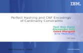 Perfect Hashing and CNF Encodings  of Cardinality Constraints